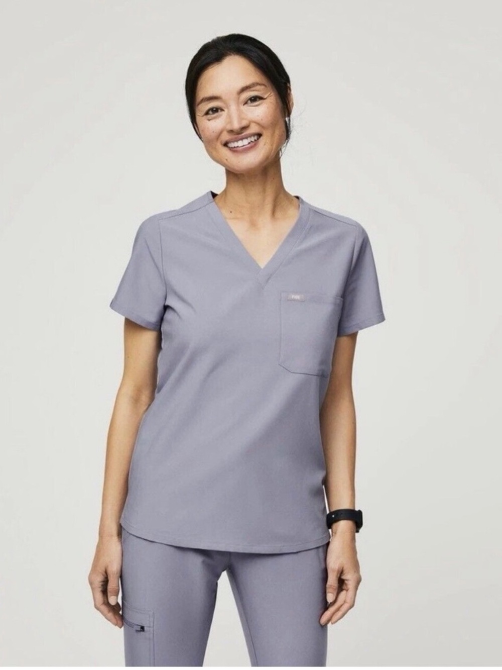 Figs Catarina Scrub Top Vapor Blue